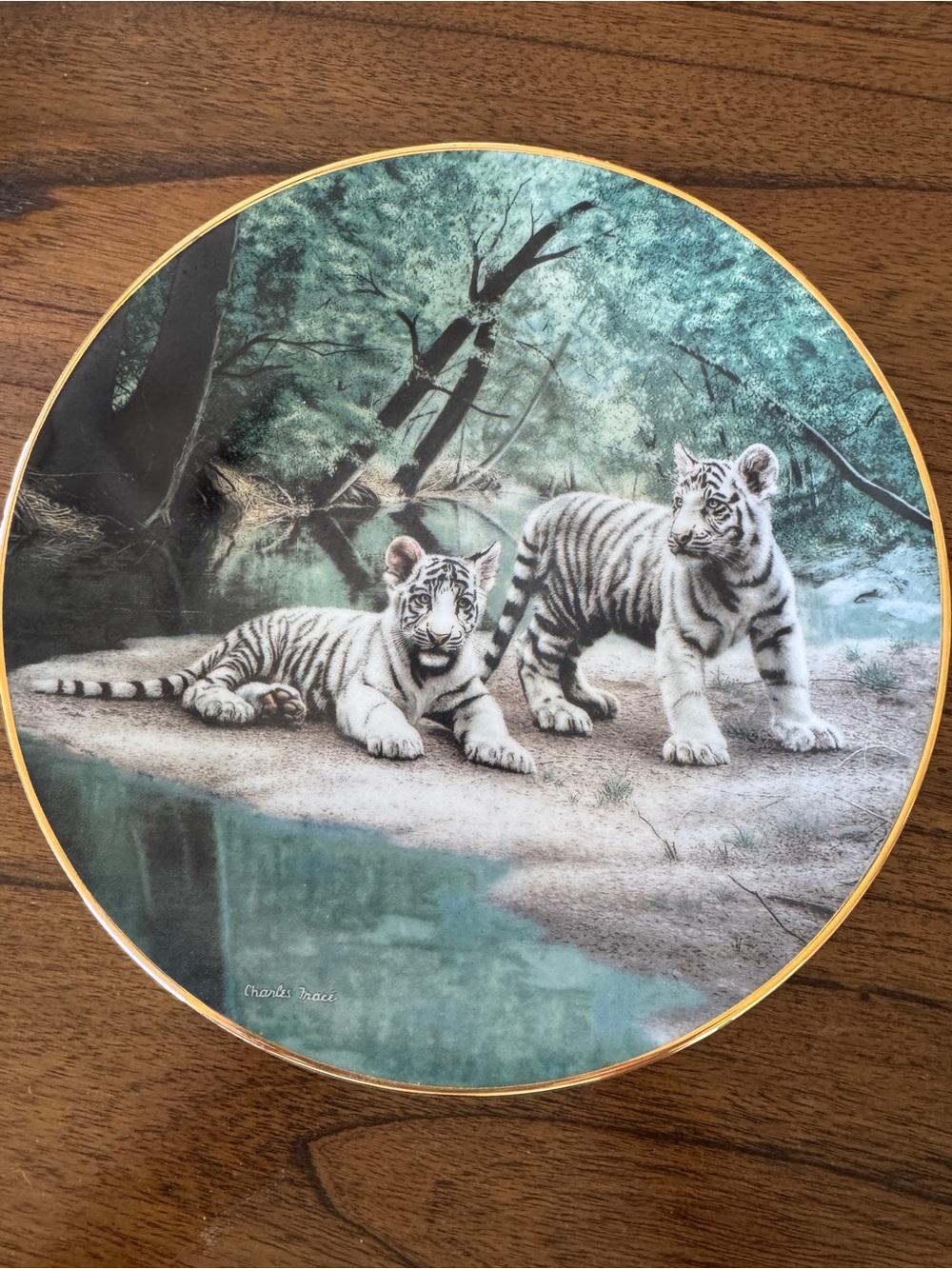 Charles Fracé “Partners” White Tiger Collector Plate – W.S. George 1991
